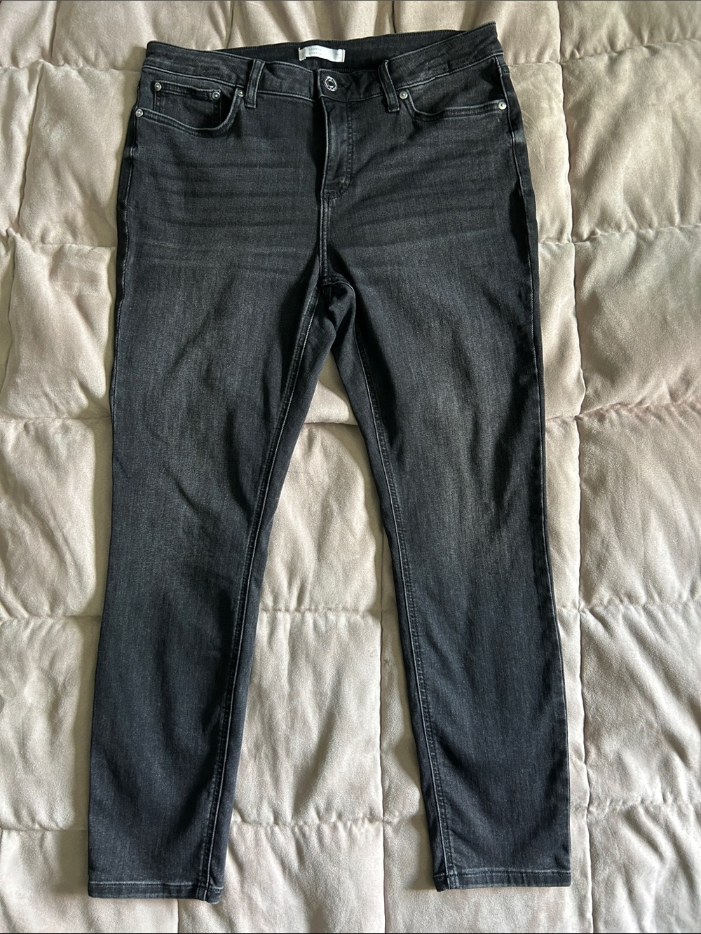 LC Lauren Conrad Feel Good Midrise Skinny Jeans black wash teddy size 14